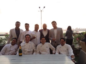 Sandip  Parsan, Ajit Balgi & Rakshit Parsan with the team of Long & Short, Intercontinental Hotel, Mumbai
